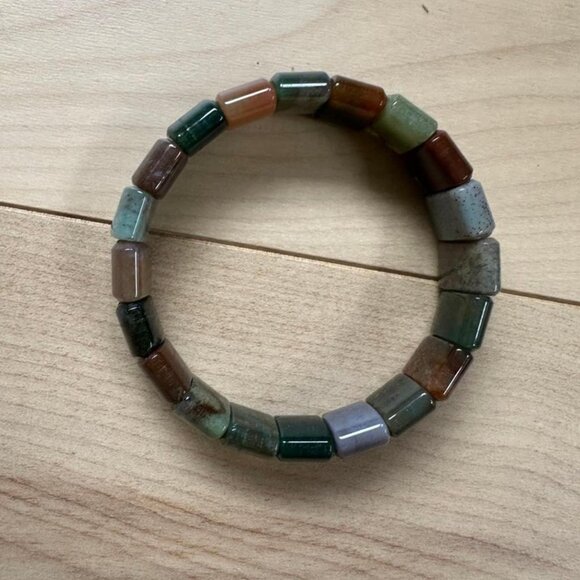 Polished Agate Slice Pendant + Multi-Stone Bracelet Set Natural Crystal Jewelry - Picture 8 of 8